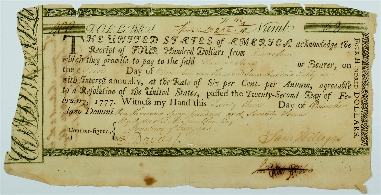 Lot 9 - [AMERICAN REVOLUTION] Rare 1777 Georgia issued...