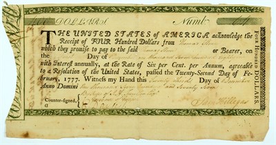 Lot 10 - [AMERICAN REVOLUTION] Rare 1777 Georgia issued...