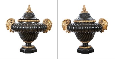 Lot 381 - Pair of Neoclassical Style Black...