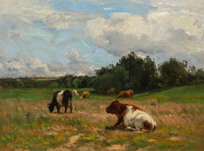 Lot 1027 - Carlton Wiggins American, 1848-1932 Cattle...