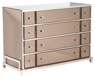 Lot 179 - Art Moderne Style Mirrored Chromed Metal Chest...