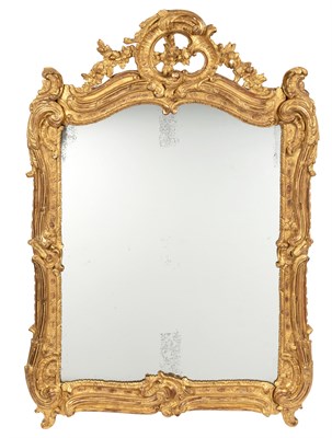 Lot 245 - Louis XV Giltwood Mirror Mid-18th century The...