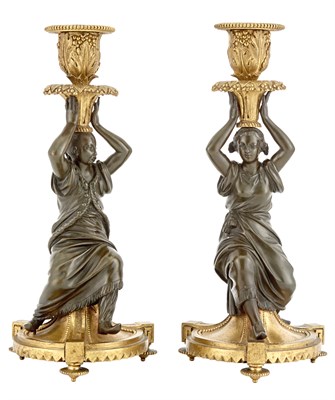 Lot 247 - Pair of George III Gilt and Patinated-Bronze...