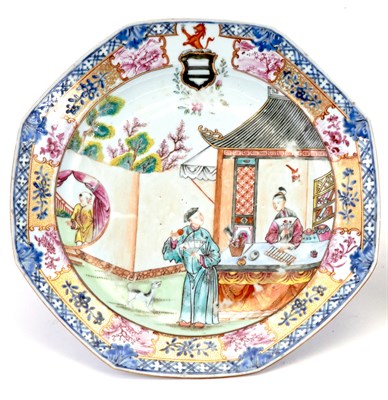 Lot 1008 - A Chinese Export Crested Porcelain Dish 18th...