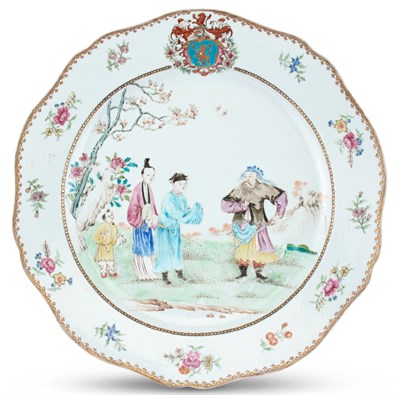 Lot 1028 - Chinese Export Enameled Porcelain Charger 18th...