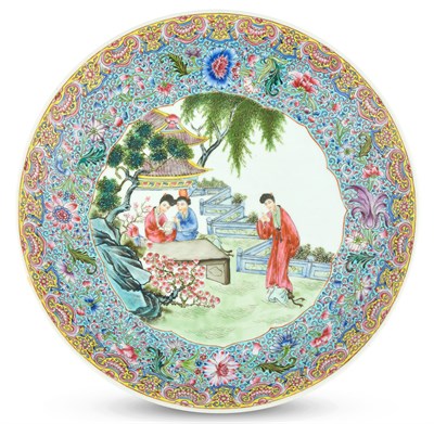 Lot 1168 - A Chinese Enameled Porcelain Charger 20th...