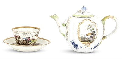 Lot 345 - Meissen Porcelain Bullet-Shaped Teapot and...