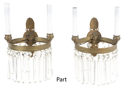 Lot 136 - Set of Four Empire Style Gilt-Metal Two-Light...