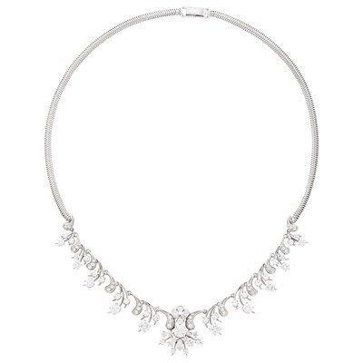 Lot 158 - White Gold and Diamond Necklace