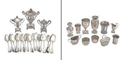 Lot 27 - Group of English and Continental Silver Table...