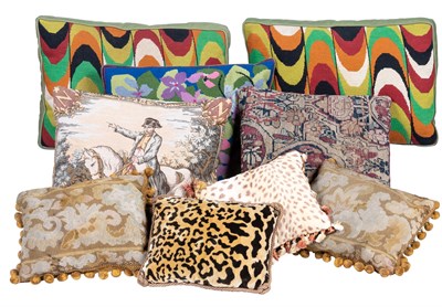 Lot 103 - Group of Nine Needlework, Tapestry, Faux...
