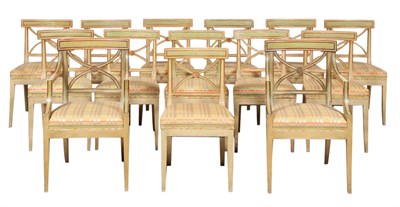 Lot 226 - Set of Twelve Swedish Neoclassical Painted and...