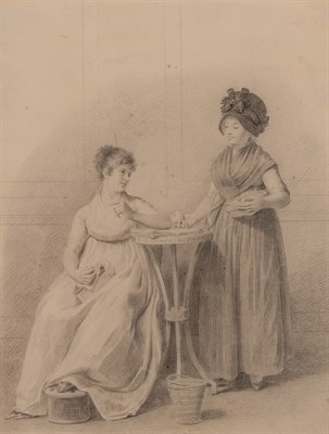 Lot 94 - Circle of Adam Buck Two Ladies Graphite pencil...