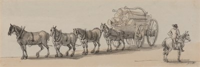 Lot 75 - Attributed to Paul Sandby A Team Pulling a...