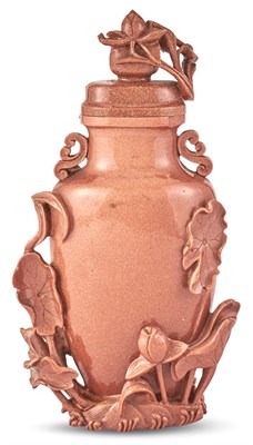 Lot 1048 - A Chinese Goldstone Vase and Cover Republic...