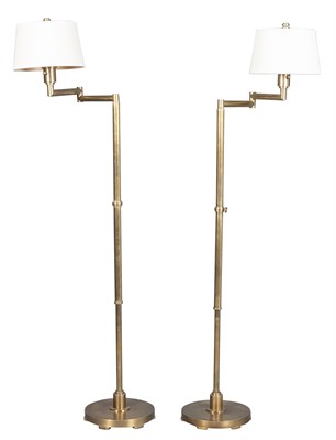 Lot 253 - Graduated Pair of Modern Brass Adjustable...