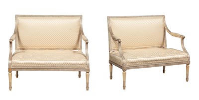 Lot 387 - Pair of Louis XVI Style Painted and...