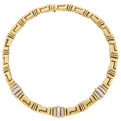 Lot 33 - Bulgari Gold and Diamond Necklace
