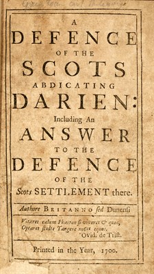 Lot 78 - [PANAMA] [ANONYMOUS=HODGES, JAMES?]. A defence...