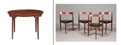 Lot 208 - Hans Olsen Teak and Vinyl Dining Set For Frem...