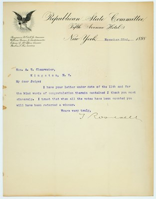 Lot 46 - ROOSEVELT, THEODORE Two typed letters signed...
