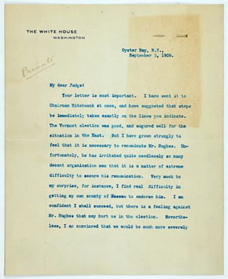 Lot 49 - ROOSEVELT, THEODORE Typed letter signed as...