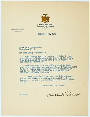 Lot 44 - ROOSEVELT, FRANKLIN D. Typed letter signed as...