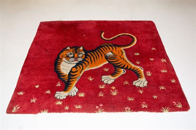 Lot 376 - Ningxsia Tiger Rug West China, early 20th...