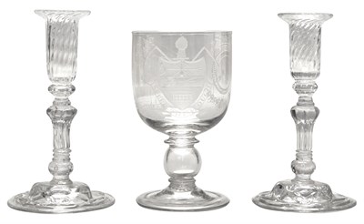 Lot 253 - English Engraved Glass Goblet Early 19th...