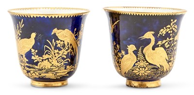 Lot 202 - Pair of Chelsea Porcelain Mazarine-Blue Ground...