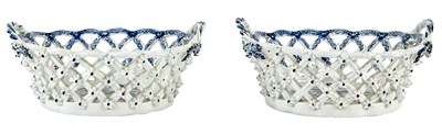 Lot 205 - Pair of Lowestoft Blue and White Porcelain Two-...