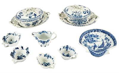 Lot 204 - Group of English Blue and White Porcelain...
