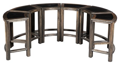 Lot 261 - Set of Six Stained Oak, Bamboo and Laminate...