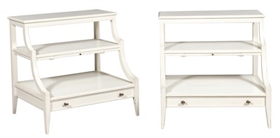 Lot 378 - Pair of White Painted Bedside Tables Each with...