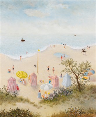 Lot 42 - Maurice Ghiglion-Green French, 1939-1989 Plage...