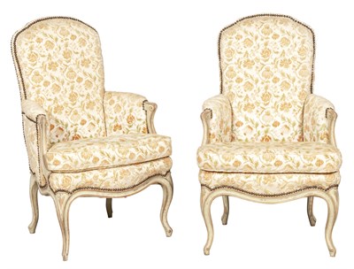 Lot 290 - Pair of Louis XV Style Upholstered and...