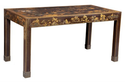 Lot 279 - Chinoiserie-Decorated Black-Painted and Parcel-...