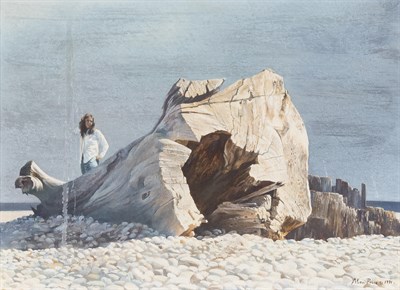 Lot 73 - Alan Price American, 1926-2002 Beach Wood Oil...