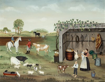 Lot 118 - Martha Cahoon American, 1905-1999 Farmyard...