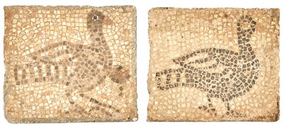 Lot 384 - Two Mosaic Fragments Height of larger 12 3/4...