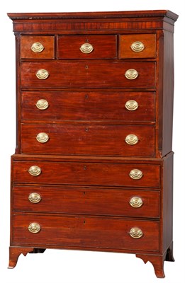 Lot 360 - George III Mahogany Chest-on-Chest Height 72...