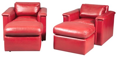 Lot 290 - Pair of J. Robert Scott Leather Upholstered...