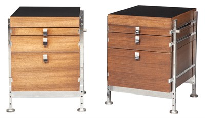 Lot 235 - Pair of Jules Wabbes Rosewood and Chromed...