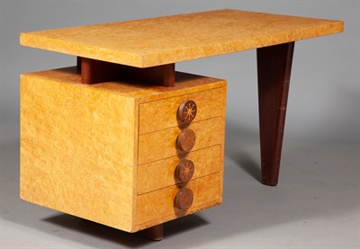 Lot 110 - Andrew Szoeke Burr Elm, Walnut and Mahogany...