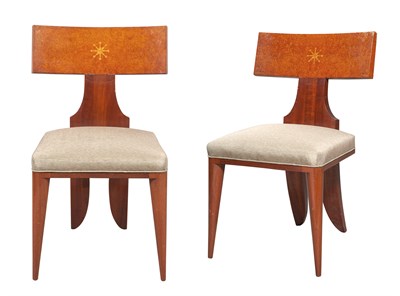 Lot 82 - Pair of Andrew Szoeke Inlaid Burr Wood and...