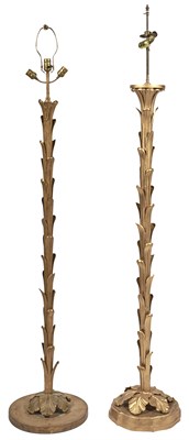 Lot 83 - Associated Pair of Gilt-Metal Palm Tree Floor...