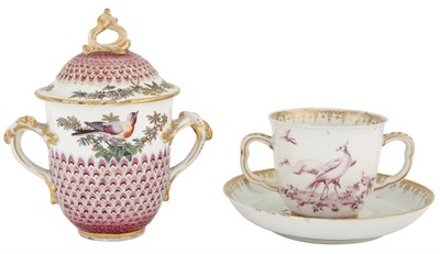 Lot 199 - Chelsea Porcelain Scale-Pattern Two-Handled...
