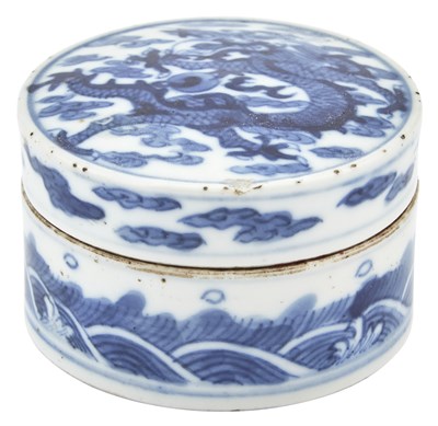 Lot 177 - A Chinese Blue and White Porcelain Box and...