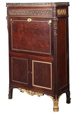 Lot 93 - Louis XVI Ormolu-Mounted Plum Pudding Mahogany...