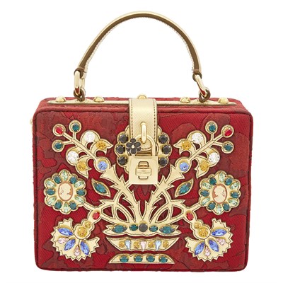 Lot 178 - Dolce & Gabbana Fabric and Rhinestone Box Bag